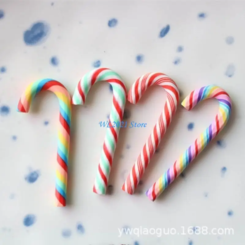 

G5GC Candy Cane Earrings Handmade Clay Dangle Earrings Soft Clay Material Perfect Gift for Fashion Forward Individuals