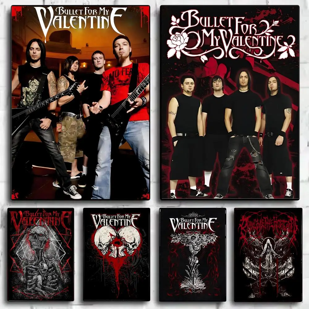 Rock Band B-Bullet for My V-Valentine Poster Wall Art Print Sticker for Bedroom Living Room Dorm Office Modern Home Decor