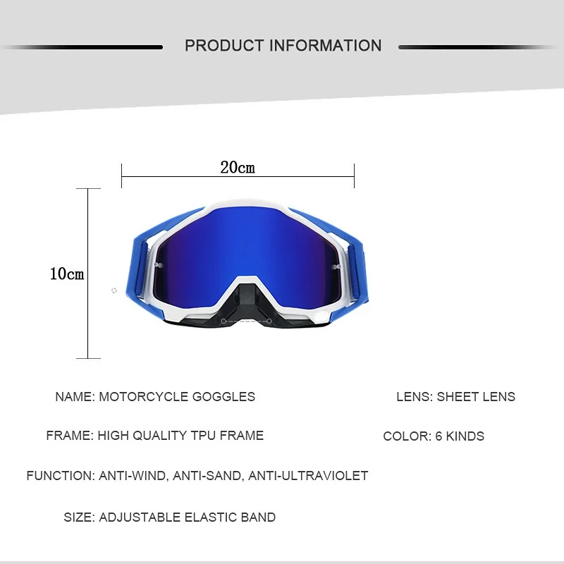 Gafas de Motocross de 1 piezas, máscara a prueba de viento, protección UV para exteriores, MTB, escalada, ciclismo, deportes, Scooter, gafas de esquí