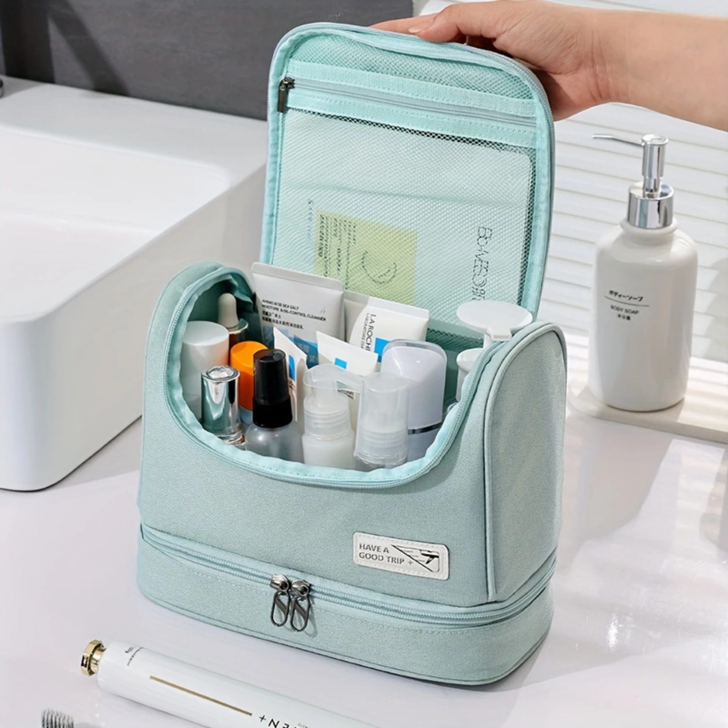 

Dry And Wet Separation Cosmetic Bag, Travel Toilet Box, Women Makeup Cosmetic Case, Toiletry Bag