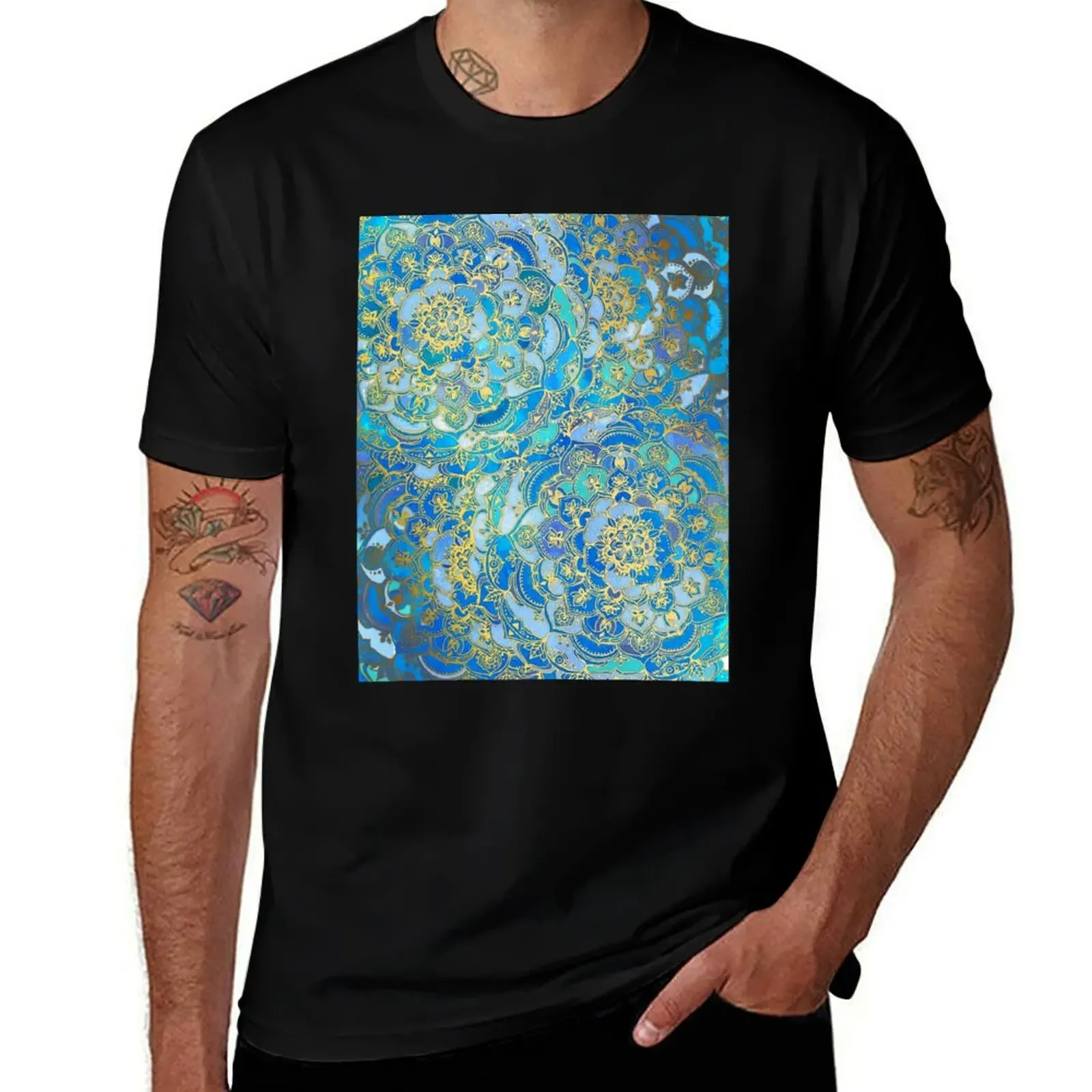 Blue Sapphire Mandalas (Customer Request) T-Shirt tops summer 2025 quick-drying mens tall t shirts