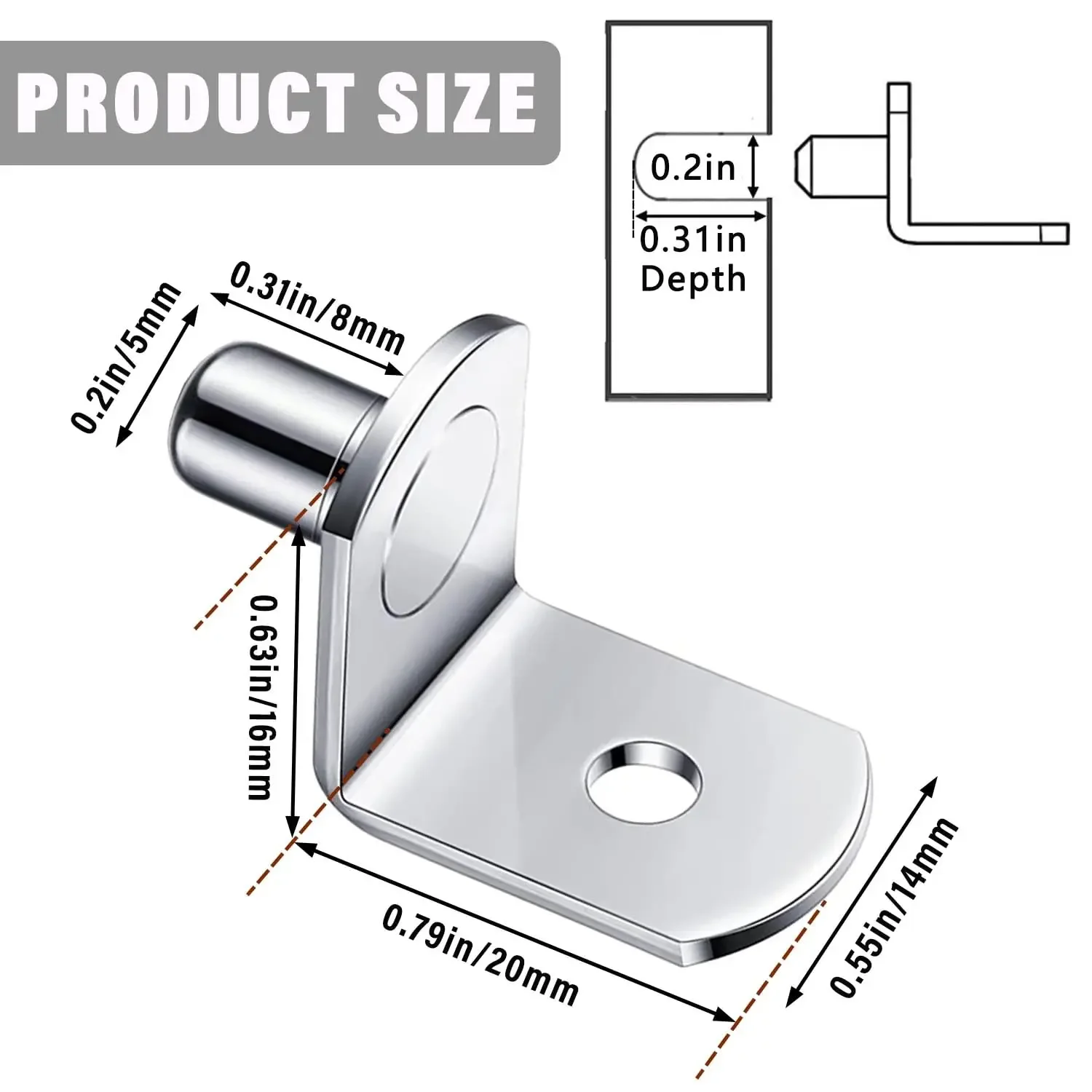 20Pcs Shelf Brackets Support Studs Pegs 5mm Metal Pin Shelves Seperator Furniture Shelf Wall Mount Bracket Holder For Cabinet