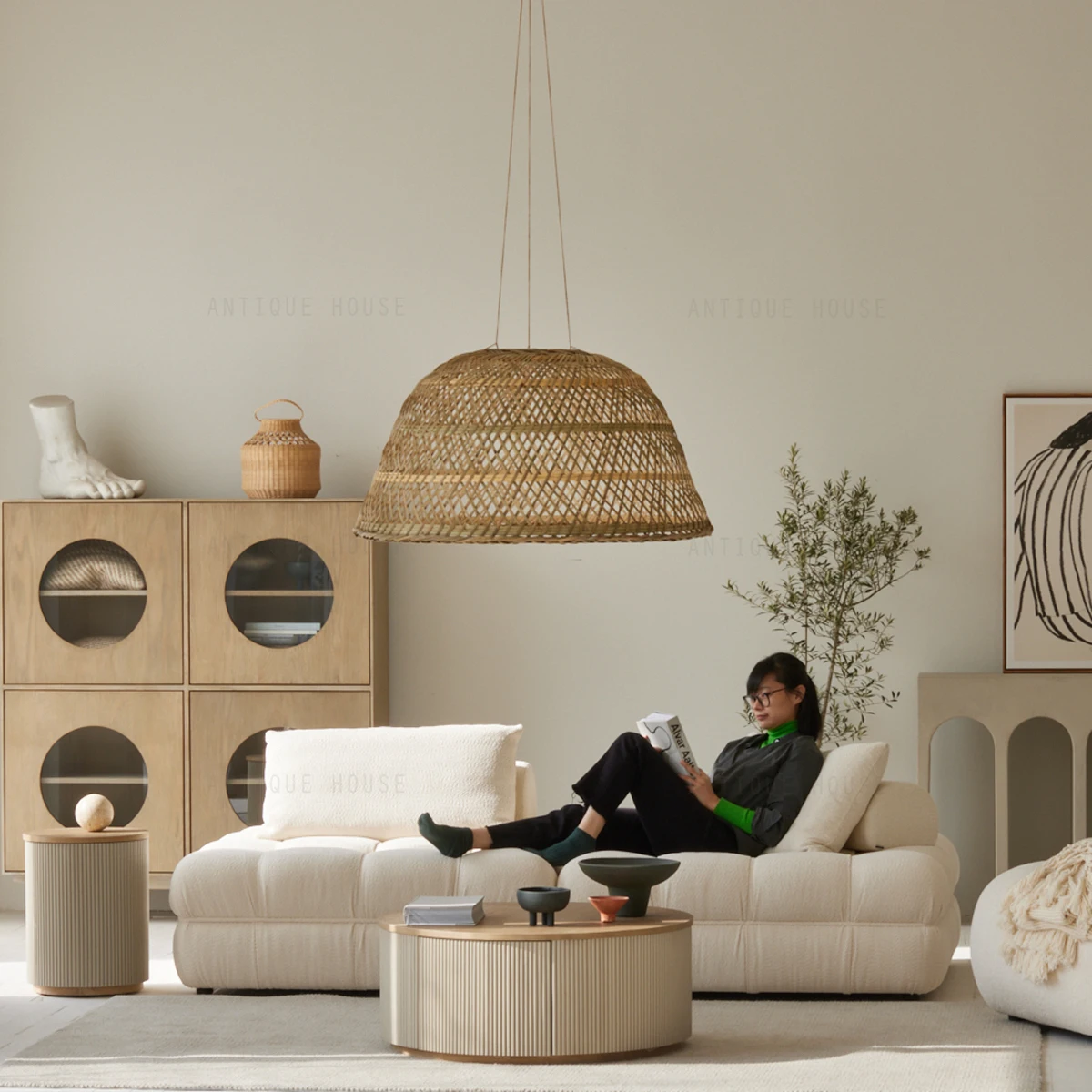 

New French Japandi Living Room Furniture Modern Sectional Sleeper Live Sofa Set Nordic Designer Cloud Modular Sofa and Couch