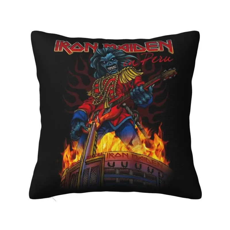 Custom Maidens Heavy Metal Rock Iron Cushion Cover 45x45cm Velvet Luxury Pillows