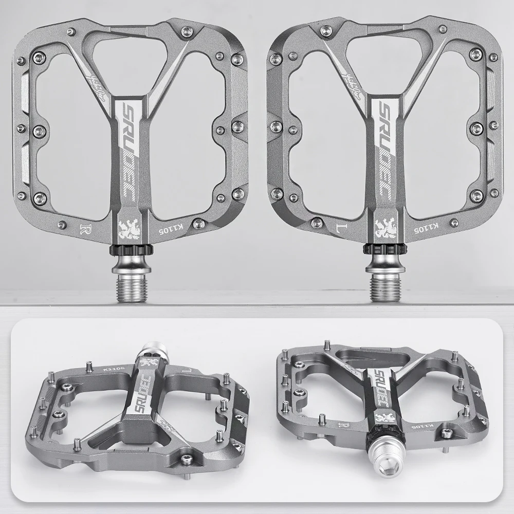 KRSEC 3-Lager-Fahrradpedale, CNC, ultraleicht, BMX, MTB, Rennrad, Pedale, rutschfeste Aluminiumlegierung, Fahrradteile – Detail 8
