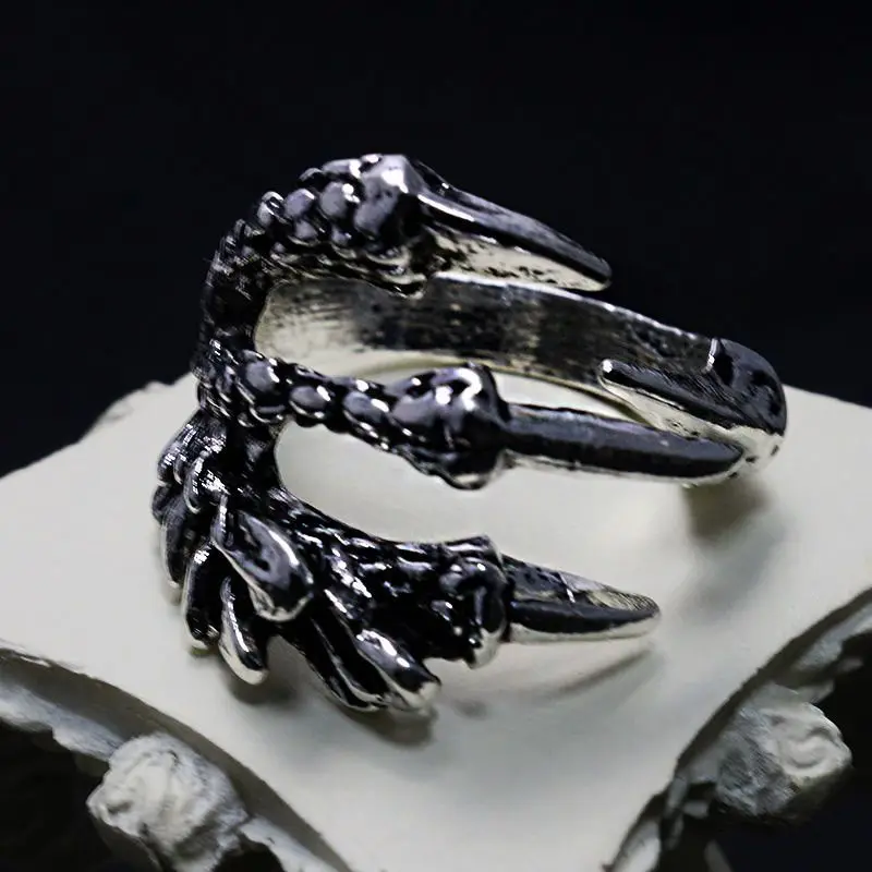 1Pc Bague Homme Rings for Men Irregular Para Hombres Jewelry Vintage Anel Punk Dragon Claw Gothic Ring Adjustable Nuevo En Anill