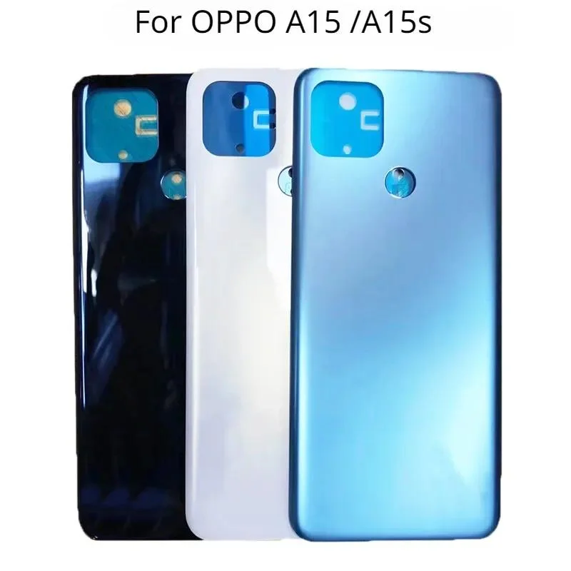 ปลอกหุ้มสำหรับ OPPO ประตูหลังฝาครอบ A15s A15 CPH2185 CPH2179หลังแบตเตอรี่