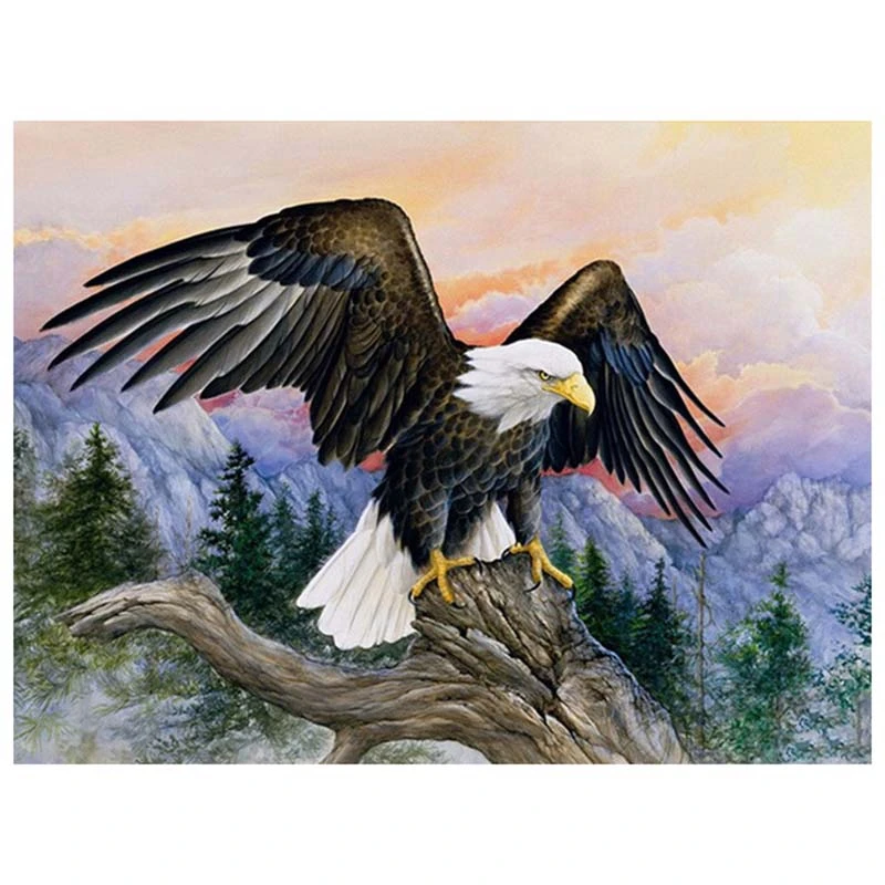 

Paint With Diamond Embroidery "Eagle" Diamond Painting Full Round Picture Of Rhinestone Home Decor