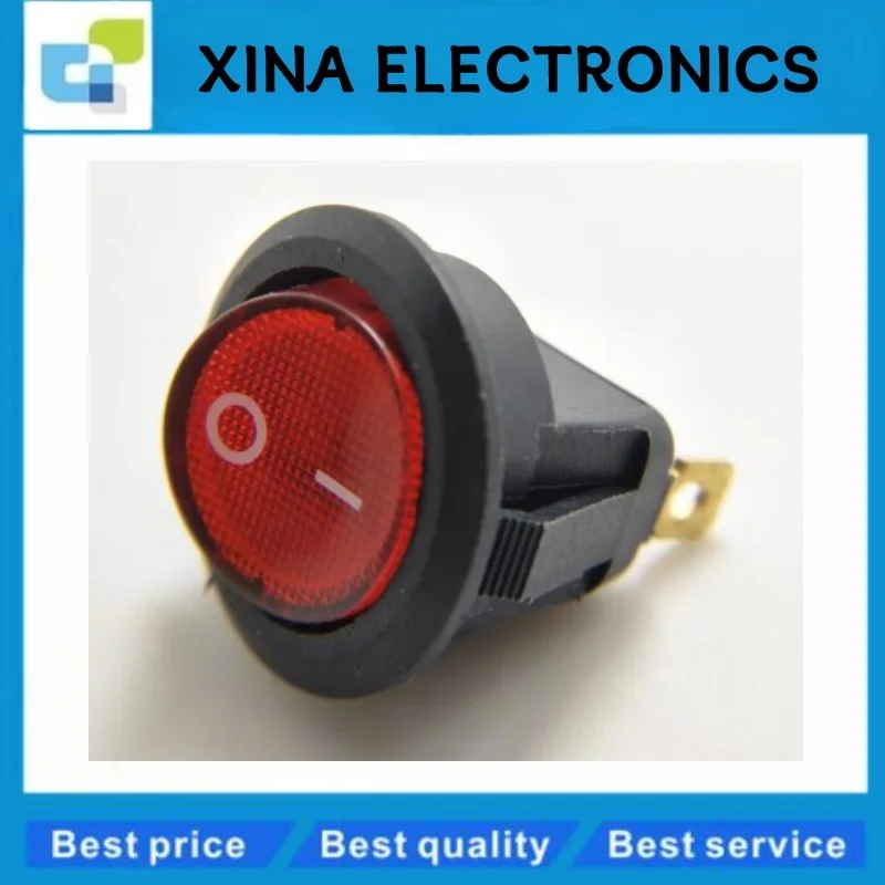 

5 шт./лот KCD1-102N-5, диаметр перфорации 20 мм, 3-контактный круглый кулисный переключатель ВКЛ-ВЫКЛ с подсветкой 220 В KCD1-105N