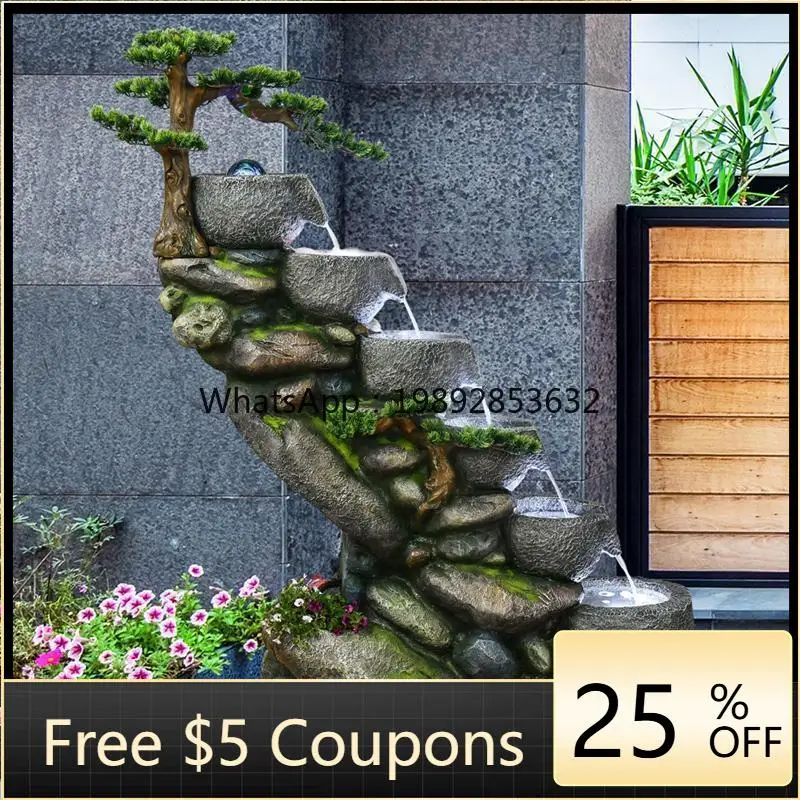 

LYY Water Tank Rockery Water Flow Fountain Small Fish Pond Balcony Outdoor Garden Arrangement Wealth-Attracting Courtyard