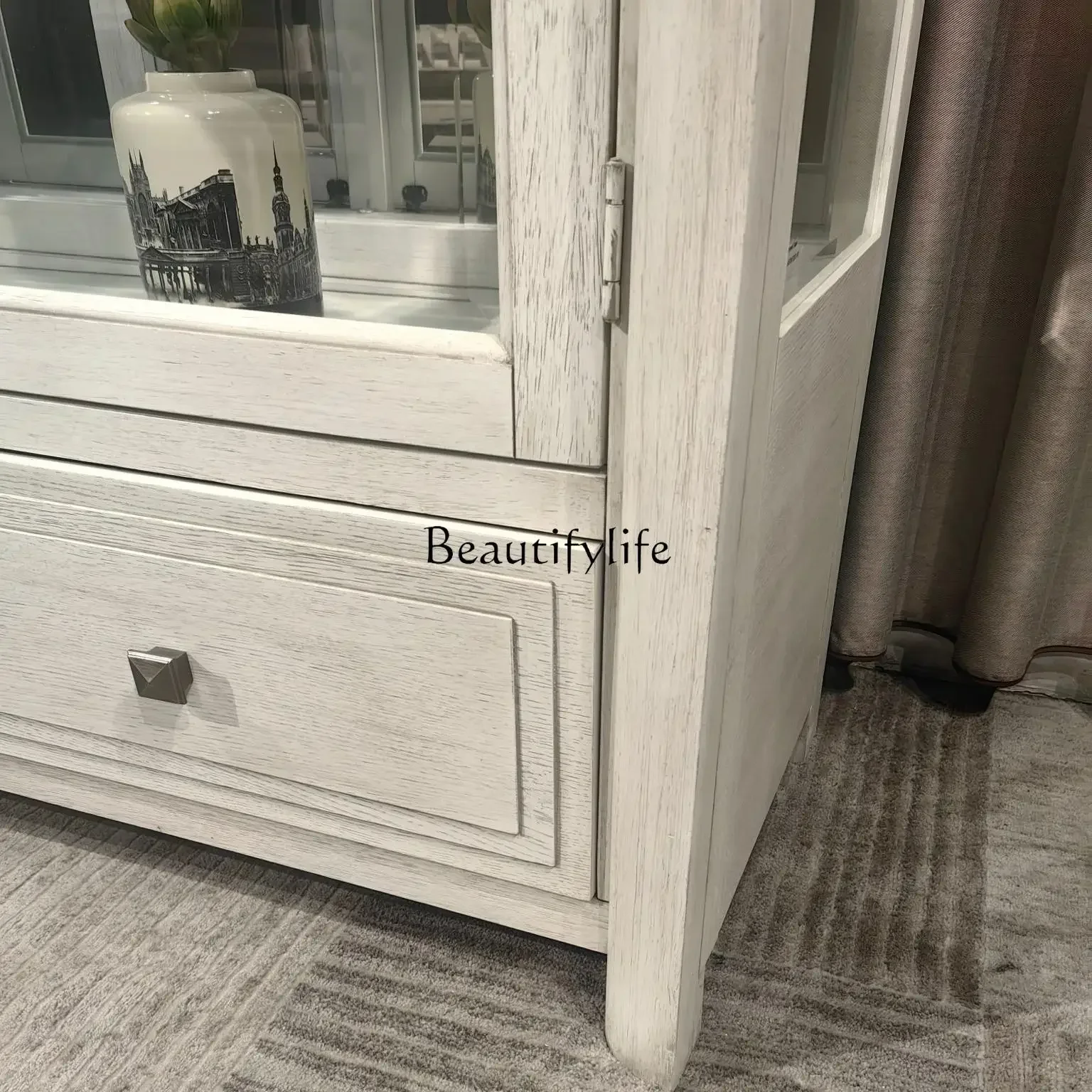 3 خزانة عرض أمريكية خزانة مشروبات (638-892) أمريكا الشمالية بلوط أبيض + خشب مطاطي