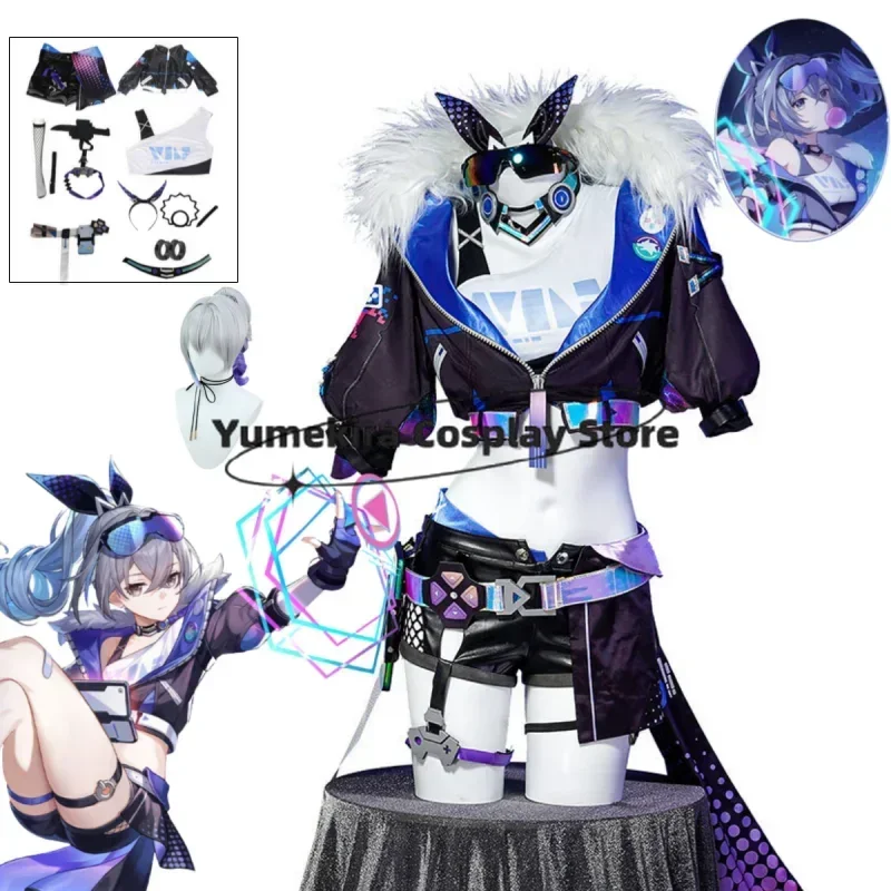 Silver Wolf Honkai Star Rail Costume Cosplay Game Uniform Glasses Star Hunter Hacker Halloween Party Carnival Women Convention