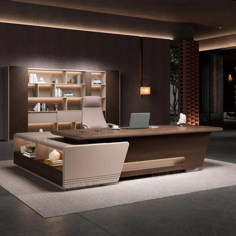 

E0-Grade High-End , Tech-Savvy'S Office Desk, Light Luxury And Sophisticated CEO Executive D