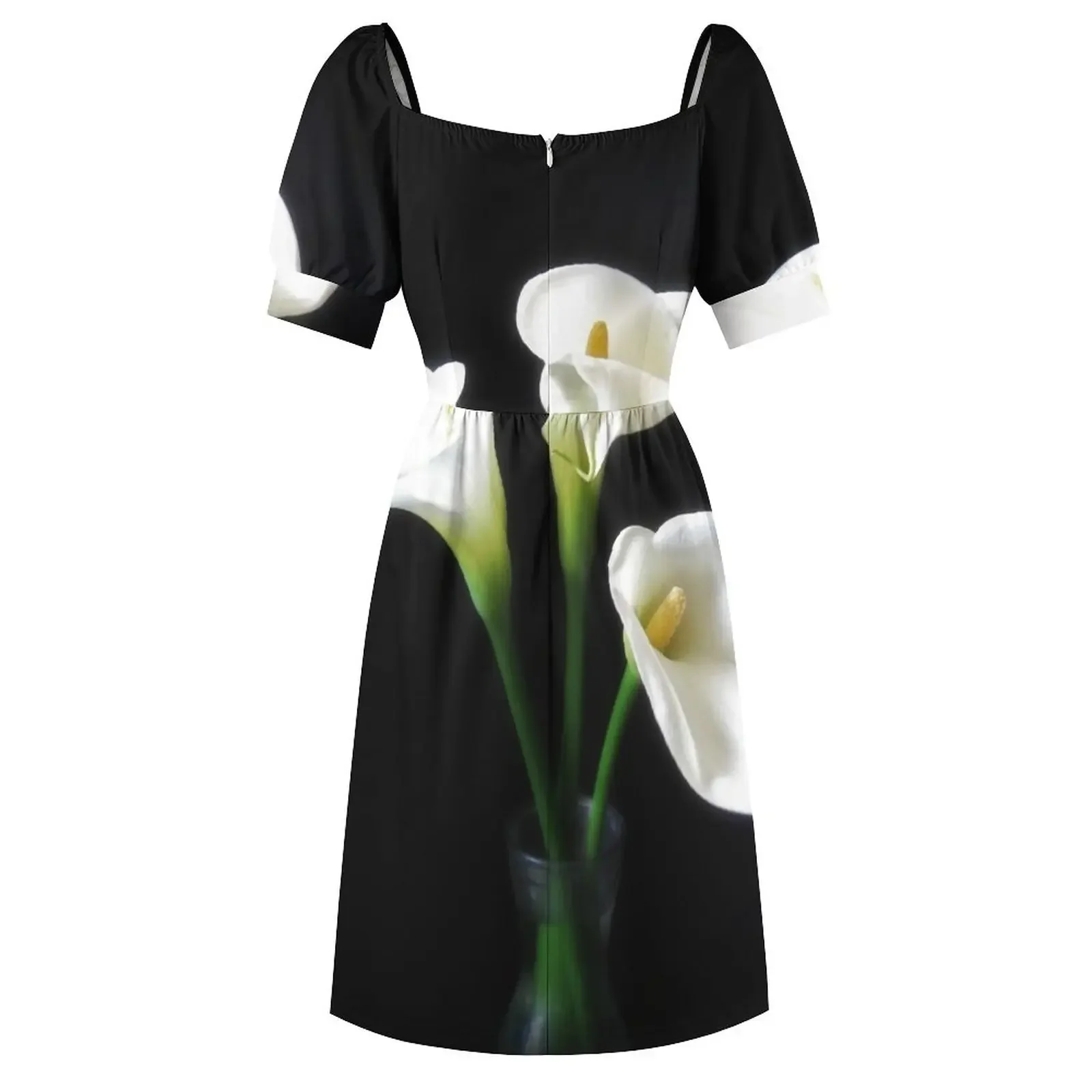 Vestido elegante de manga corta con flores de lirio de Cala 10, vestido elegante de cumpleaños para mujer, ropa para mujer, vestido para mujer