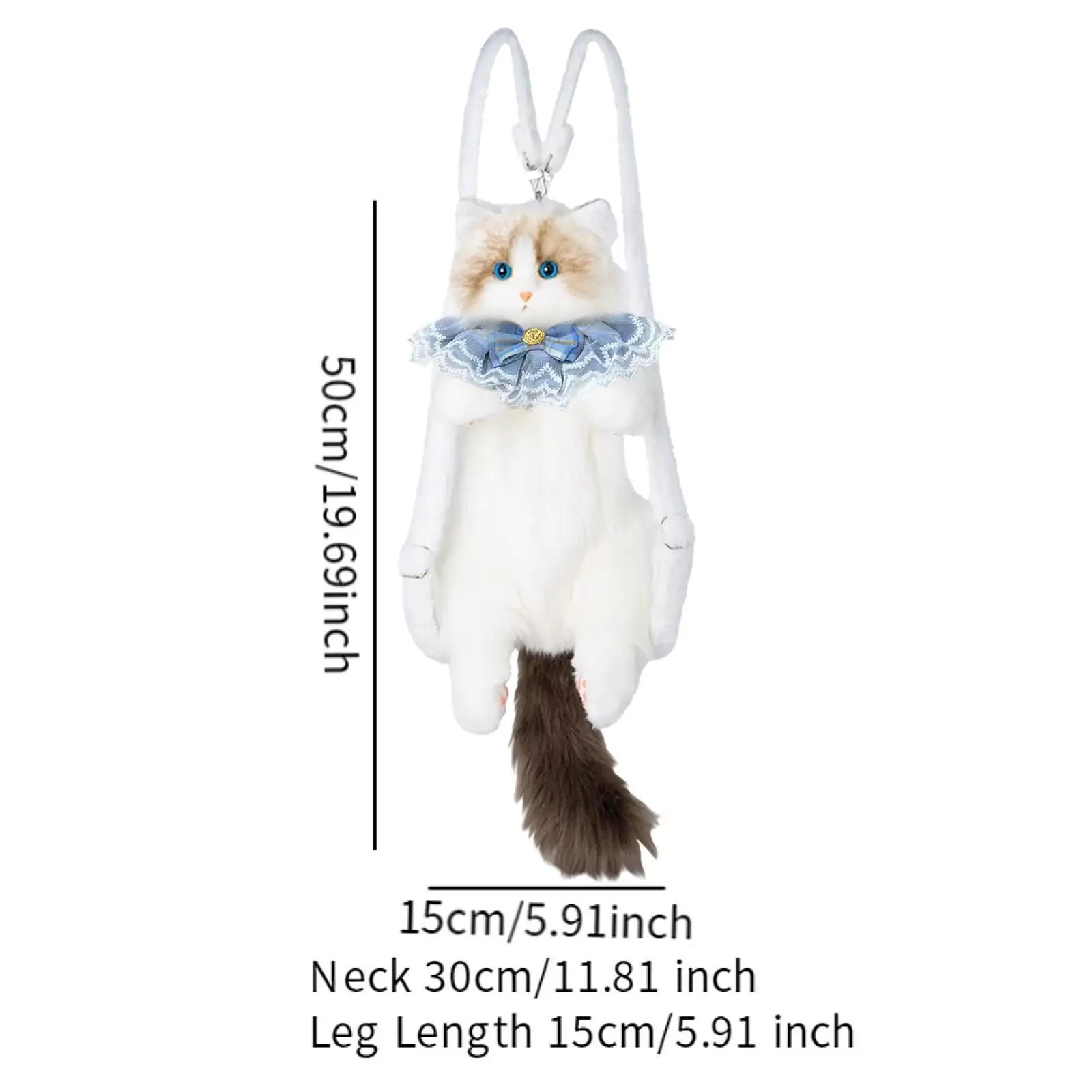 Zaino simpatico gatto di peluche Zaino cartone animato realizzato a mano per adulti e bambini