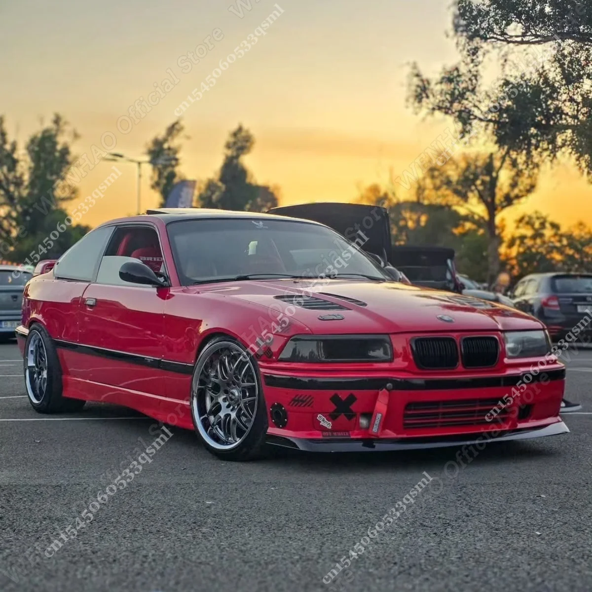 Für 1992-1999 BMW E36 2/4-Türer 3er-Serie 316i 318i 320i 323i 325i 328i M3 Limousine/Coupé Kamei-Style Obere Augenbrauen Augenlider Abdeckungen ABS