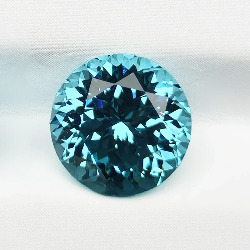 Lab Grown Paraiba Round Shape 100 Faceted Cut Lab Created Sapphire Gemstone Jewelry Making Materials Selectable AGL Certificate