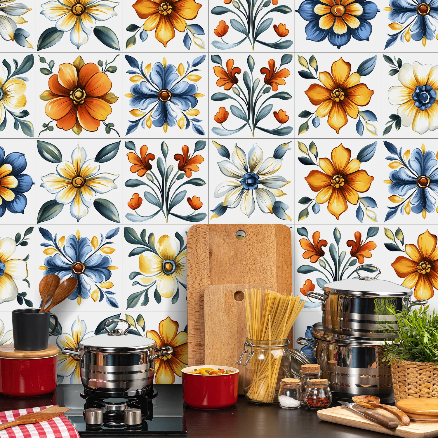 24 Stück böhmische Kristall-Fliesenaufkleber, wasserdicht, selbstklebend, für Küche, Wohnzimmer, Tapete, PVC-Wandaufkleber, Raumdekoration – Detail 8