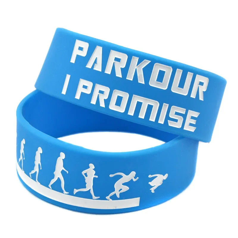 25 Pcs Parkour I Promise Silicone Rubber Wristband One Inch Wide Band for Sport