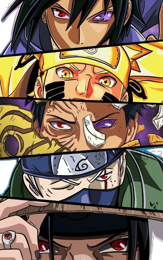 500-200pcs Anime Ninja Heroes Collage Jigsaw Puzzle, Manga Panel Ninja Eyes Art Puzzle, DIY Assembly Toy, Gift for Anime Fans