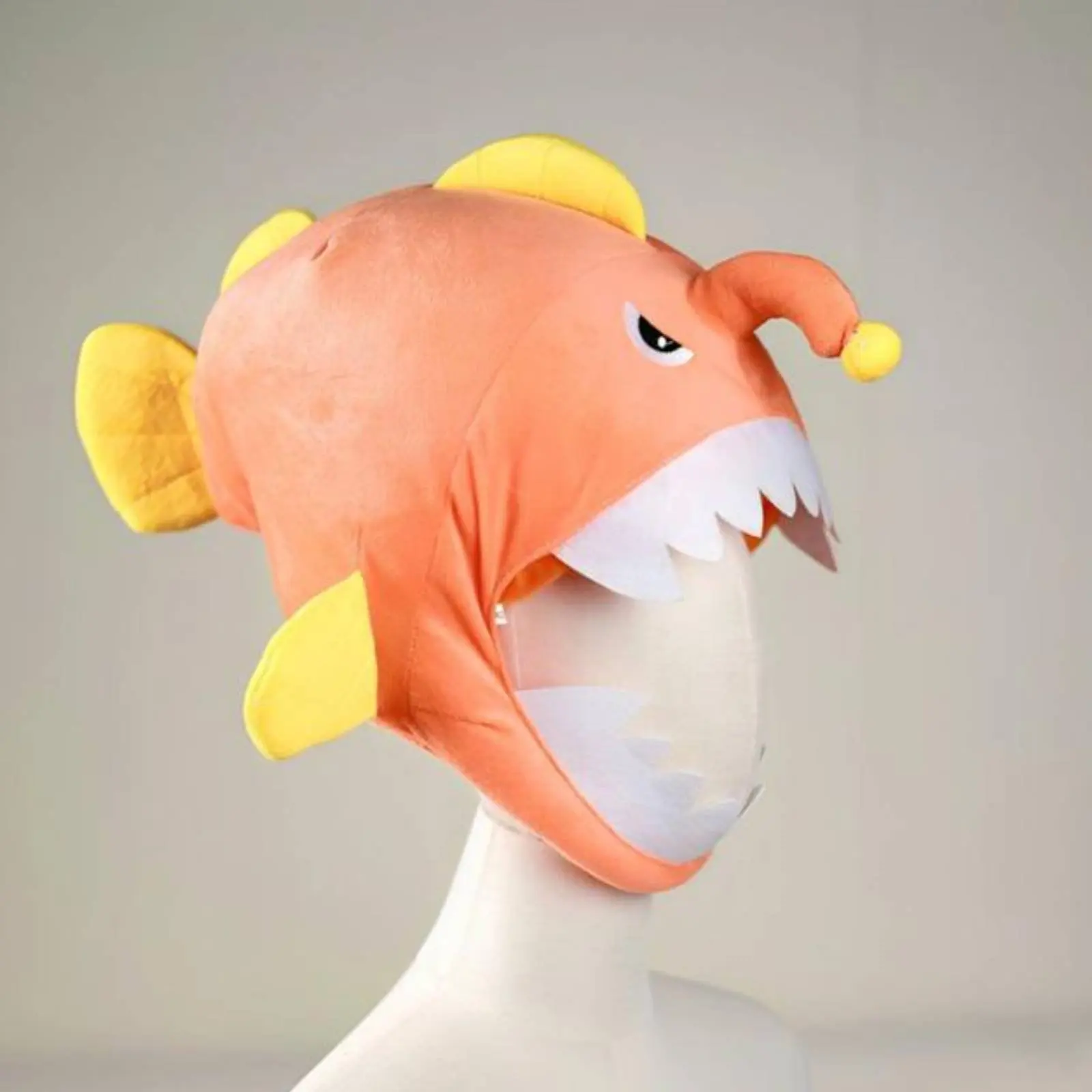 

Шапка-рыба-костлявка с наполнителем из ПП-хлопка, мягкий костюм-шапка в виде водного животного, забавная шапка-голова водного животного, головной убор, стимулятор разговора