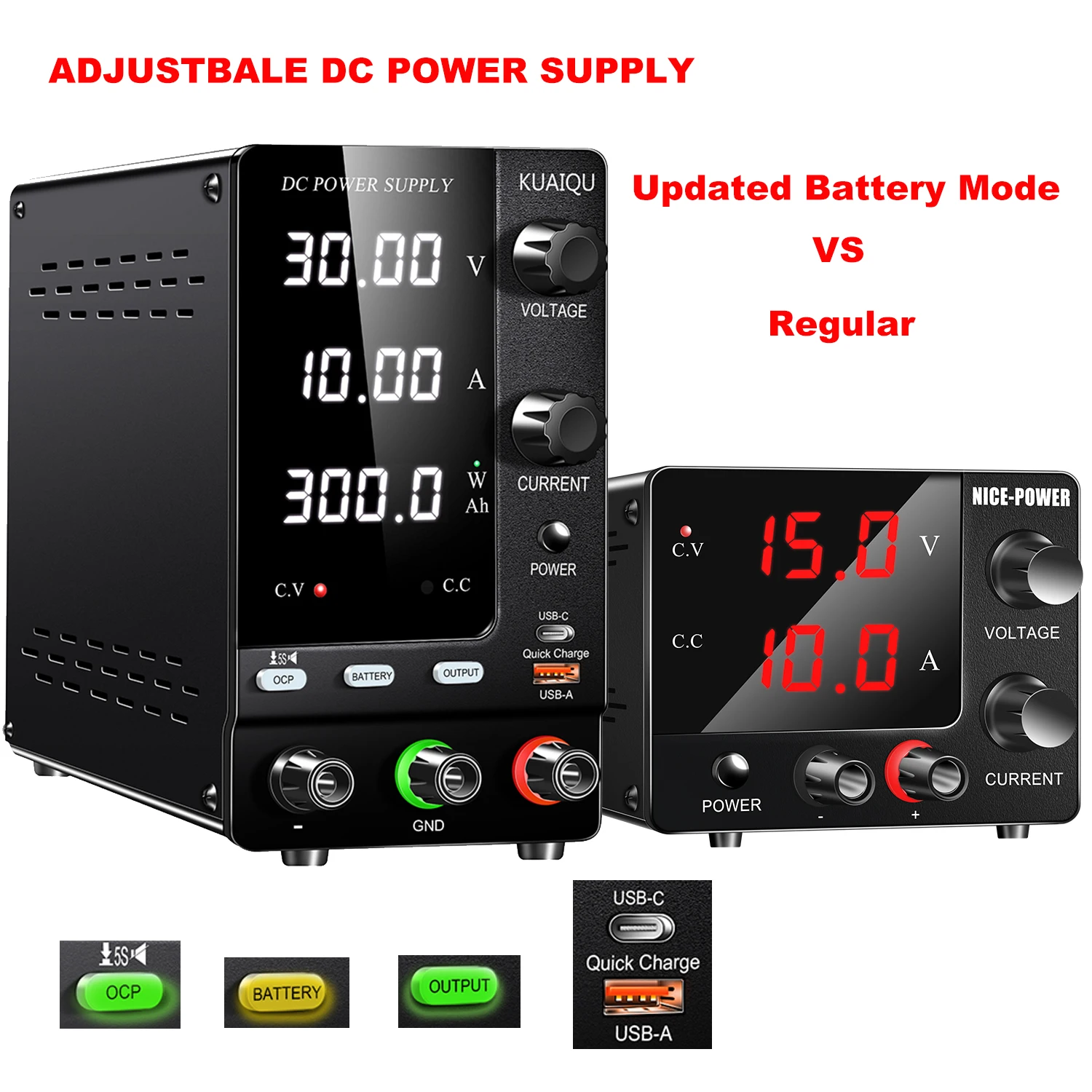 Fuente de alimentación CC ajustable 30V 10A 60V 5A fuente de alimentación de banco de laboratorio fuente de alimentación estabilizada interruptor regulador de voltaje de carga de batería