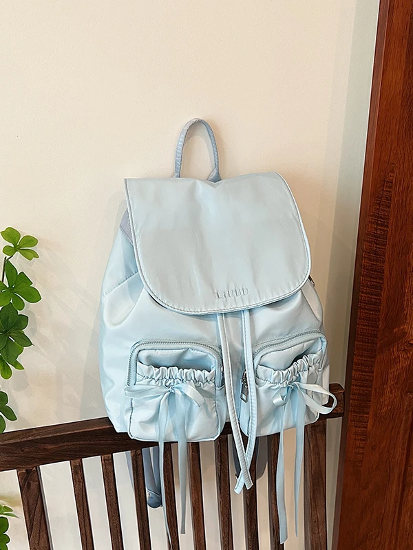 Mochila Casual Estilo Universitario Coreano, an Capacidad, Lazo de Mariposa, Doble Asa, para Estudiantes, Uso Diario Juvenil