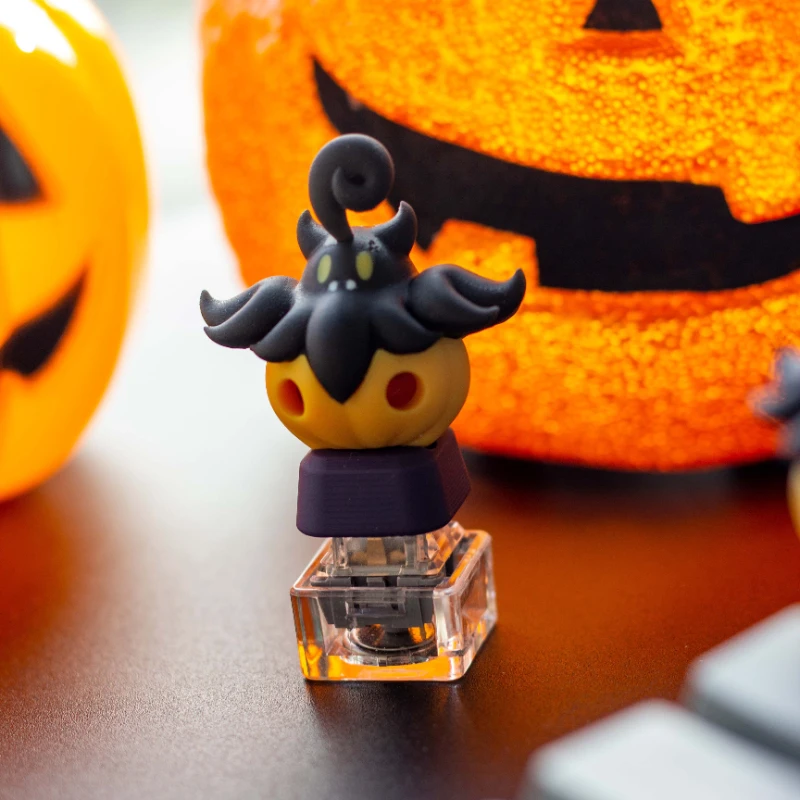 

Halloween Pumpkin Head Keycap Resin Material 3D Printing Hand Polished Translucent Personalized Keycaps for Mechanical Keyboard