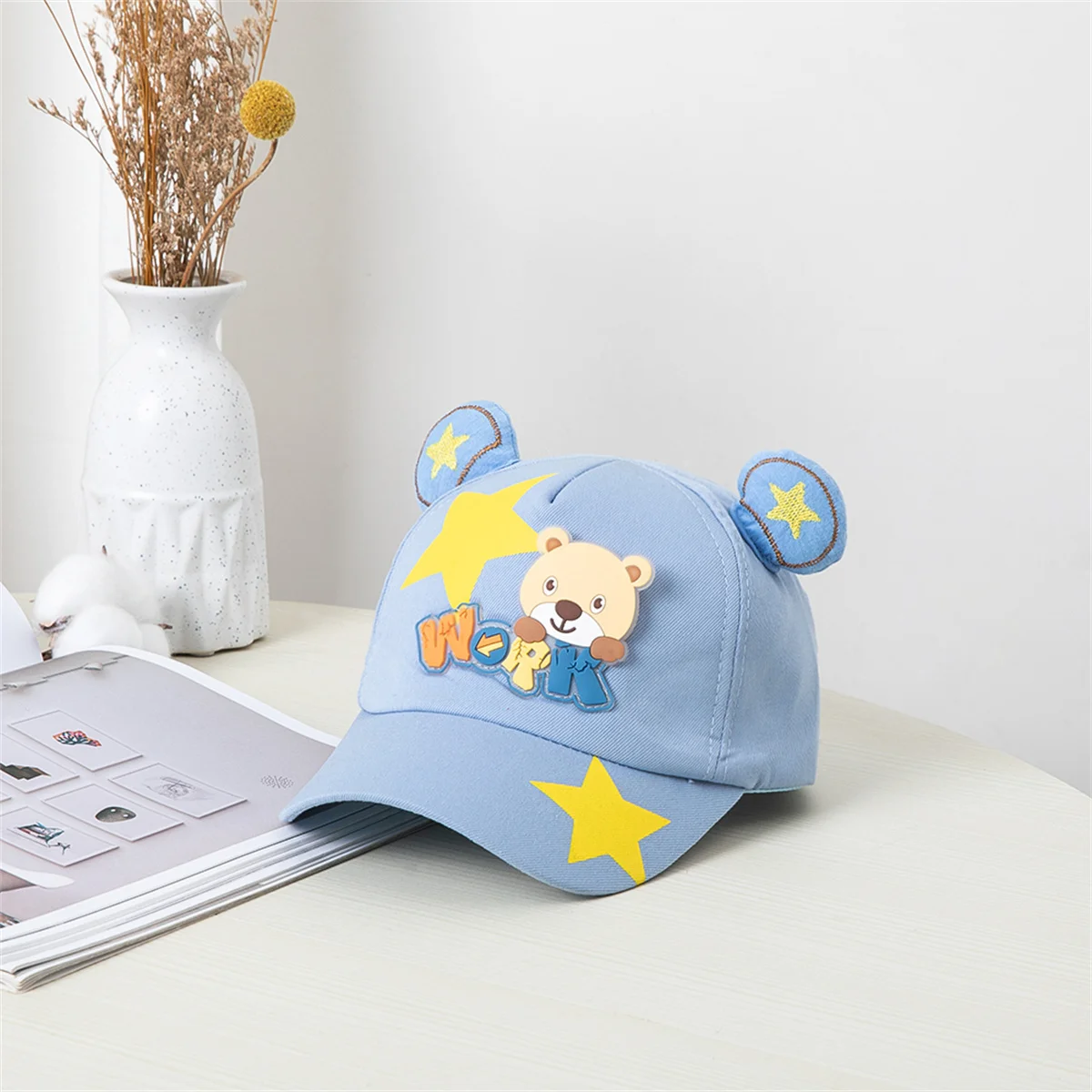 Cartoon Little Bear Embroidery Baby Cap Summer Kids Baseball Cap Outdoor Adjustable Infant Boy Girls Sun Hats