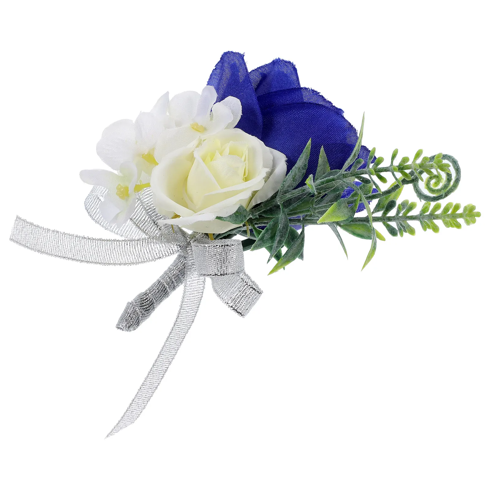 

Artificial Flower Corsage Boutonniere for Groom Bride Bridesmaid Royal Blue Wedding Flowers Decoration Simulated Silk Set