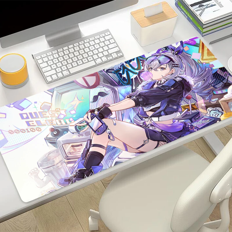 Mouse pad Large H-honkai Star Rail Silver Wolf e-sports game player mouse pad keyboard pad non-slip mat coaster PC game Mousepad