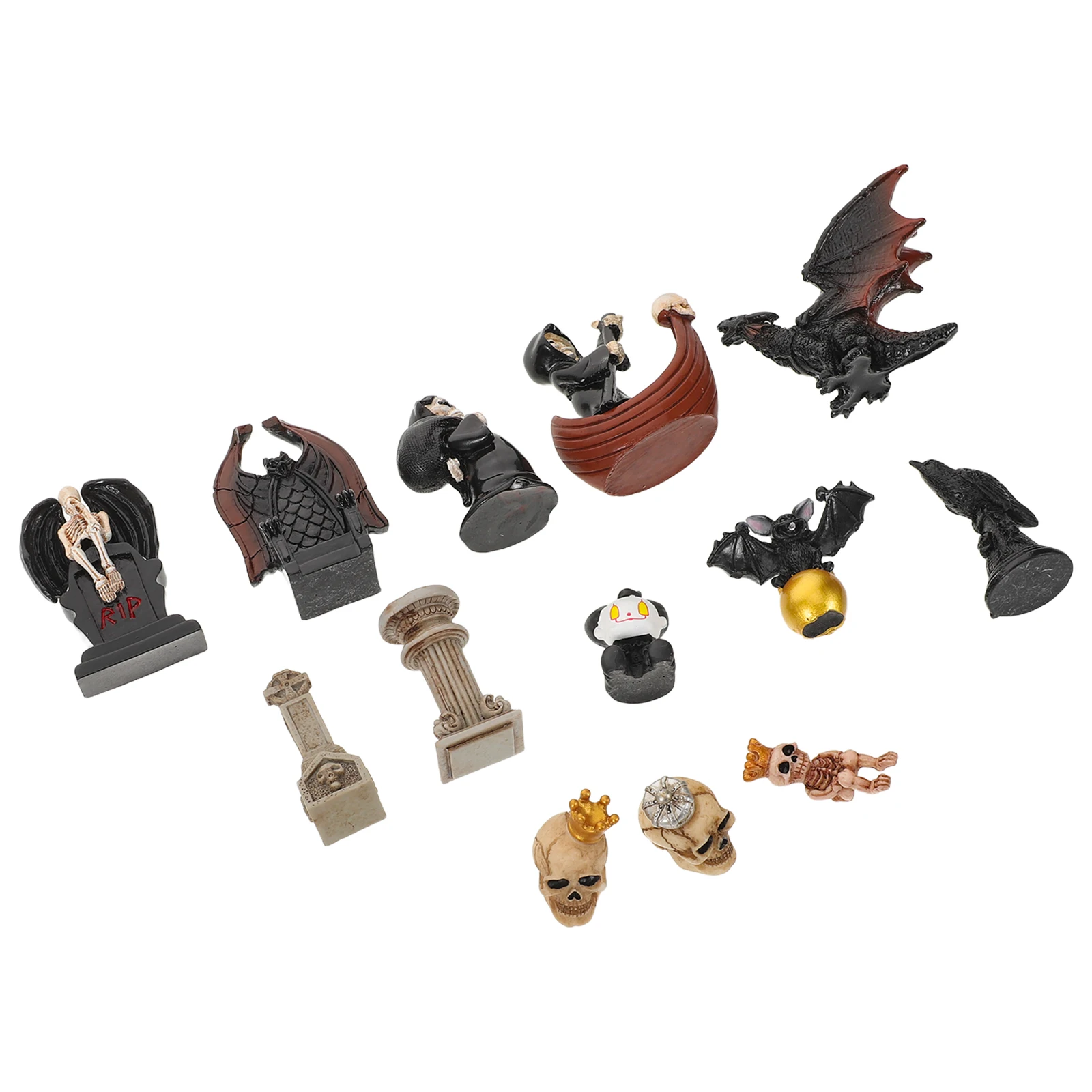 

13 PCS Halloween Ornaments Miniature Home Decor Party Decoration Miniatures Figurines Indoor Resin Figures Tabletop