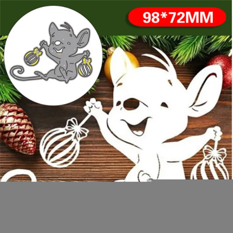 Adorable Cartoon Mouse And Cake Metal Cutting dies Scrapbook Photo Album Photo Frame Decoration DIY Handmade Artwork