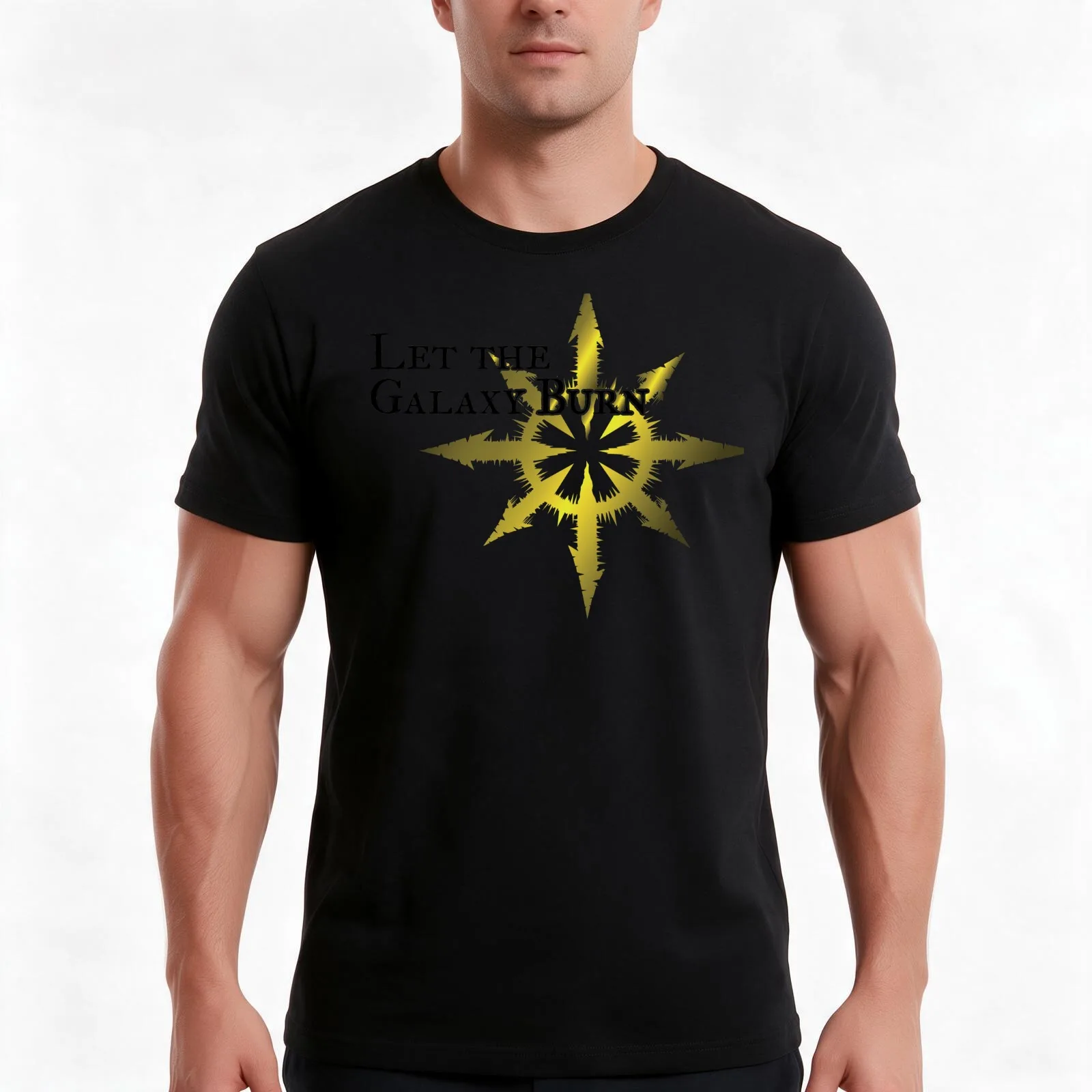 Let the Galaxy Burn! T-Shirt, Summer Casual Cotton Tee, Oversized Streetwear Tops, Vintage Graphic Print, Loose Fit Short Sleeve