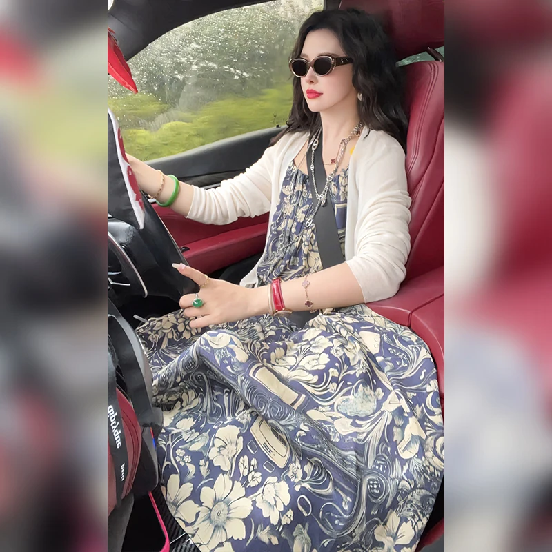 

Элегантное летнее платье Linda Sister в стиле ретро с тонкими бретелями, вязаное, с изящным дизайном, для женщин