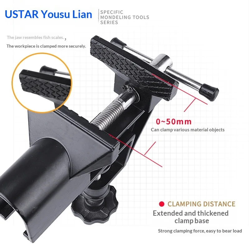 90620 Medium-Sized Desktop Bench Vise - Precision Holding Tool for Military Model Assembly & Modification