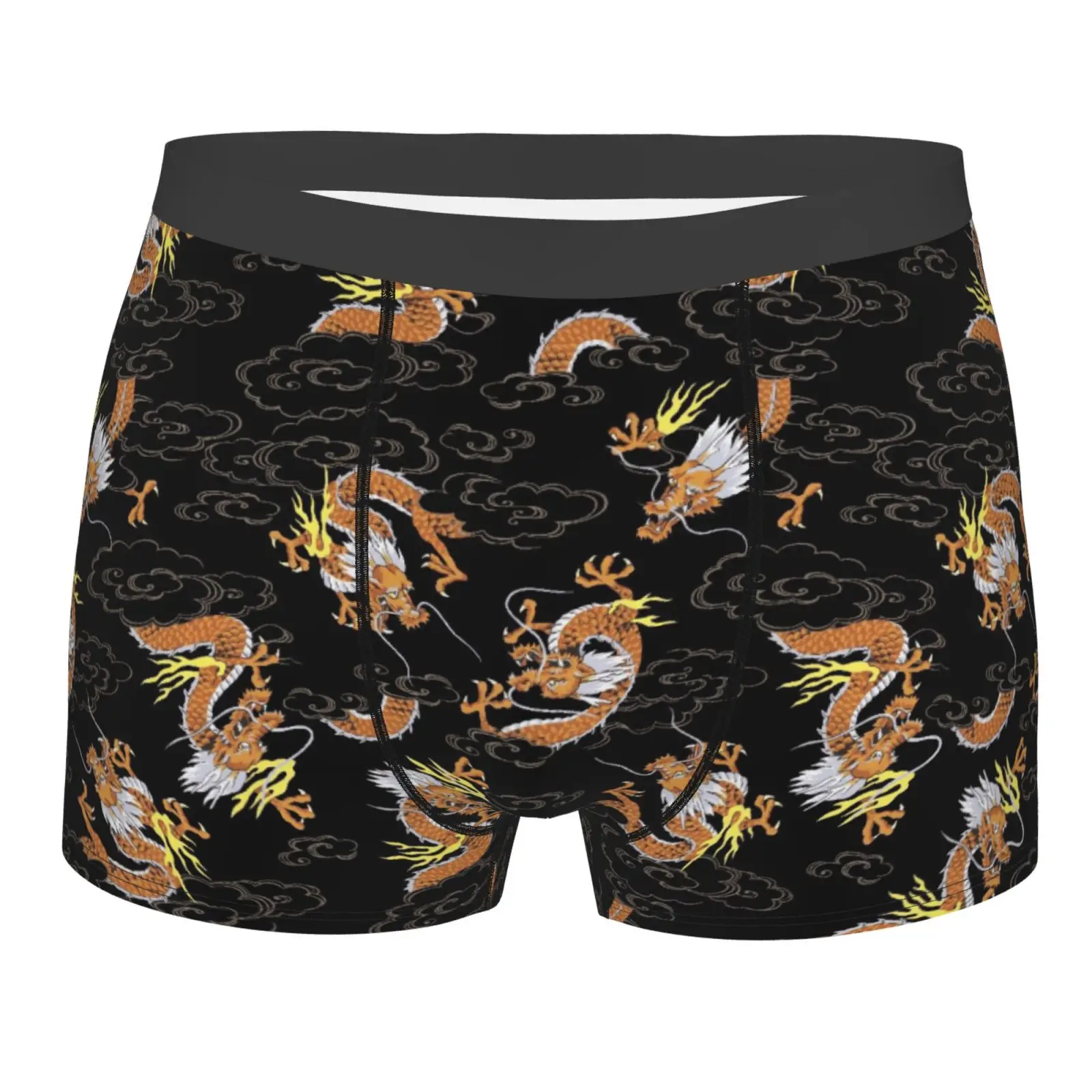 Funny Chinese Dragon Pattern Print Man's Boxer Briefs Breathable Funny Underwear High Quality Print Shorts Gift Idea