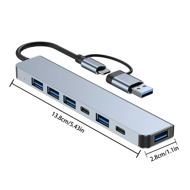 7-in-1-Multi-Ladekabel USB/USB C auf USB 2.0 Typ-C-Anschluss für PC