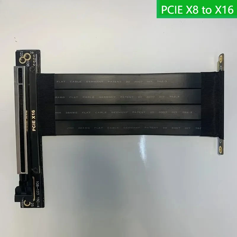 

Upright Double 90 Degree Right Angled Video Card Extension Cable 3.0 PCI Express x8 To x16 GPU Riser Cable for Graphics Vertical