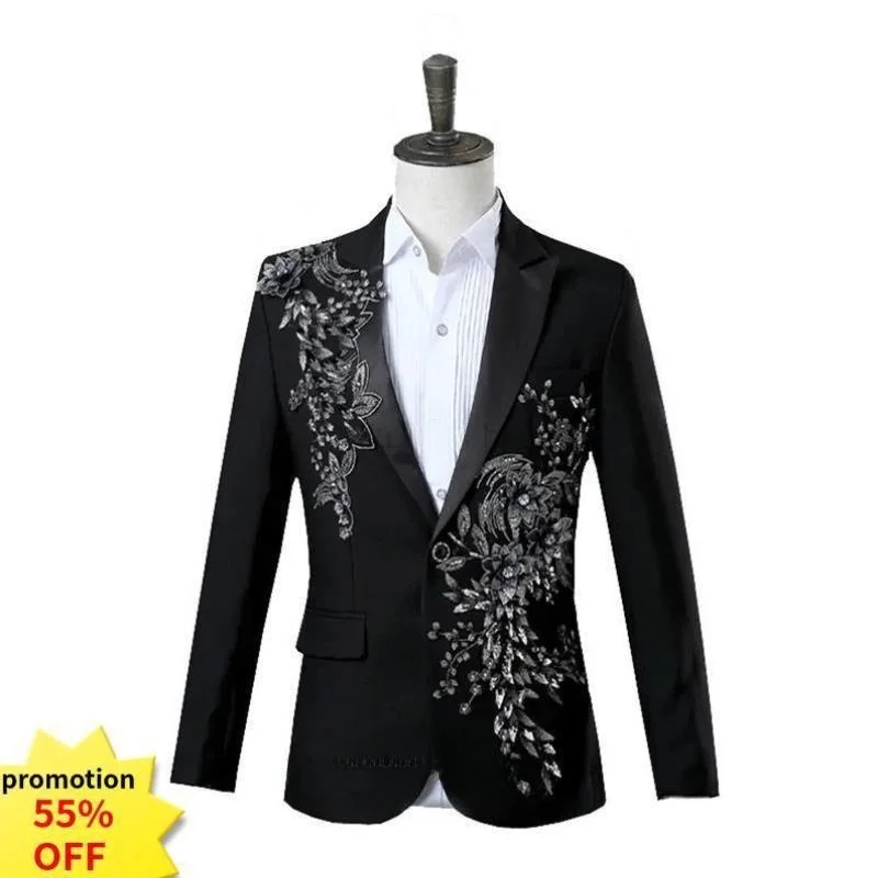 

Ele Casual Men's Suit Sli Patches Thiened Special Wide Fit Spring 2026 Youth Trend One Button Double Slit