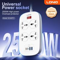 LDNIO 4 Outlets Universal Power Strip with 45W PD USB C Fast Charging 2M Extension Cable Surge Protector EU US UK Plug Socket