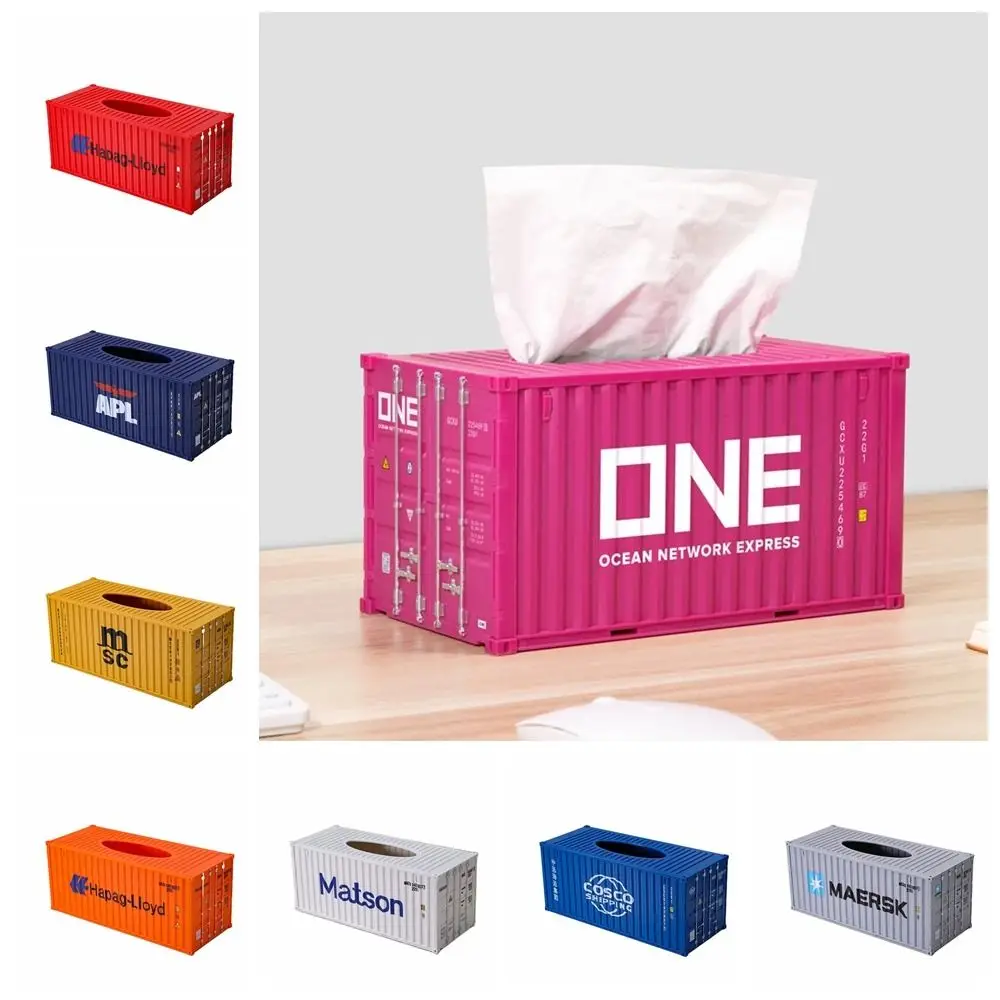 

Ornaments 1:24 Shipping Container Creative Napkins Holder Rectangle Opened Tissue Store Tissue Organizer Decorative