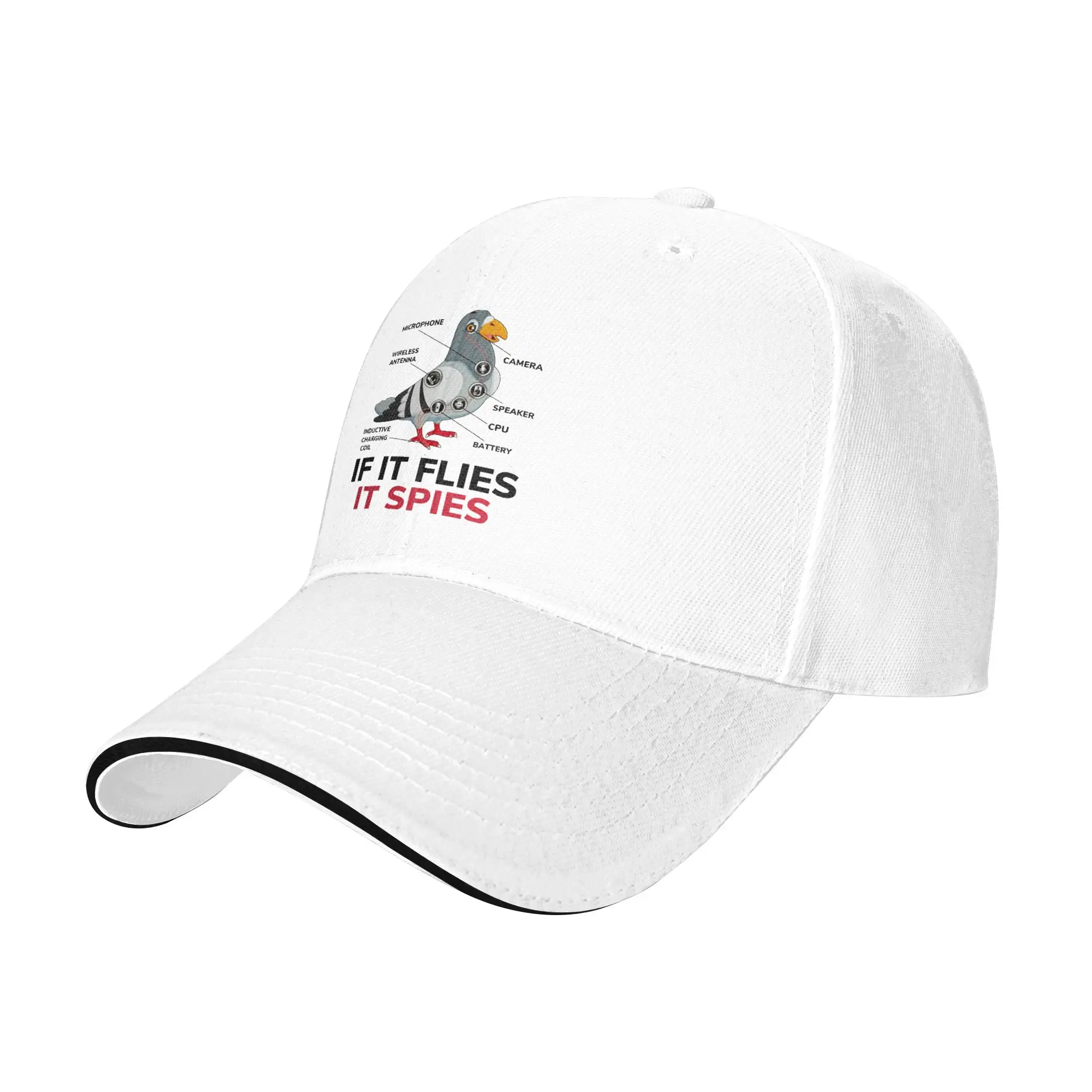 If It Flies It Spies Pigeon Anatomy Bird Aren't Real Casual Baseball Cap  Outdoor Sport Trucker Hat Sun Visor Men Baseball Caps