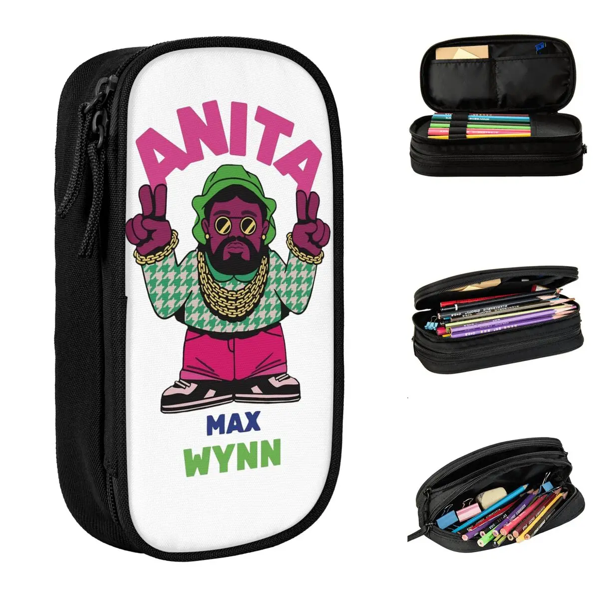 Anita Max Wynn Cool Pencil Cases rapper Pencilcases Pen Holder Kids Big Capacity Bag Office Gift Stationery