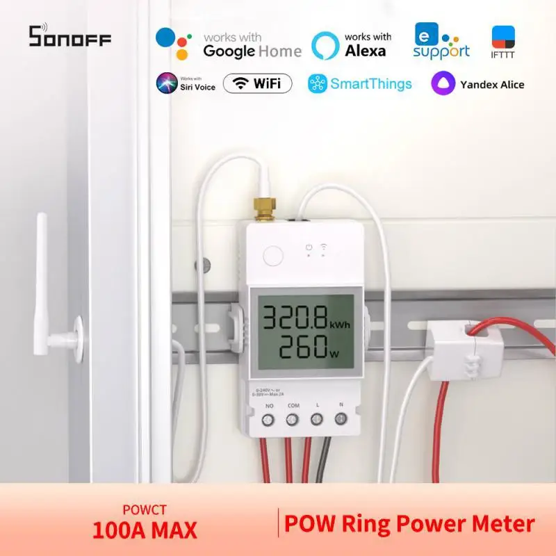 SONOFF POWCT POW Ring Smart Power Meter Non-contact Current Transformer Energy Moniter eWeLink APP Data Hold via Alexa Google