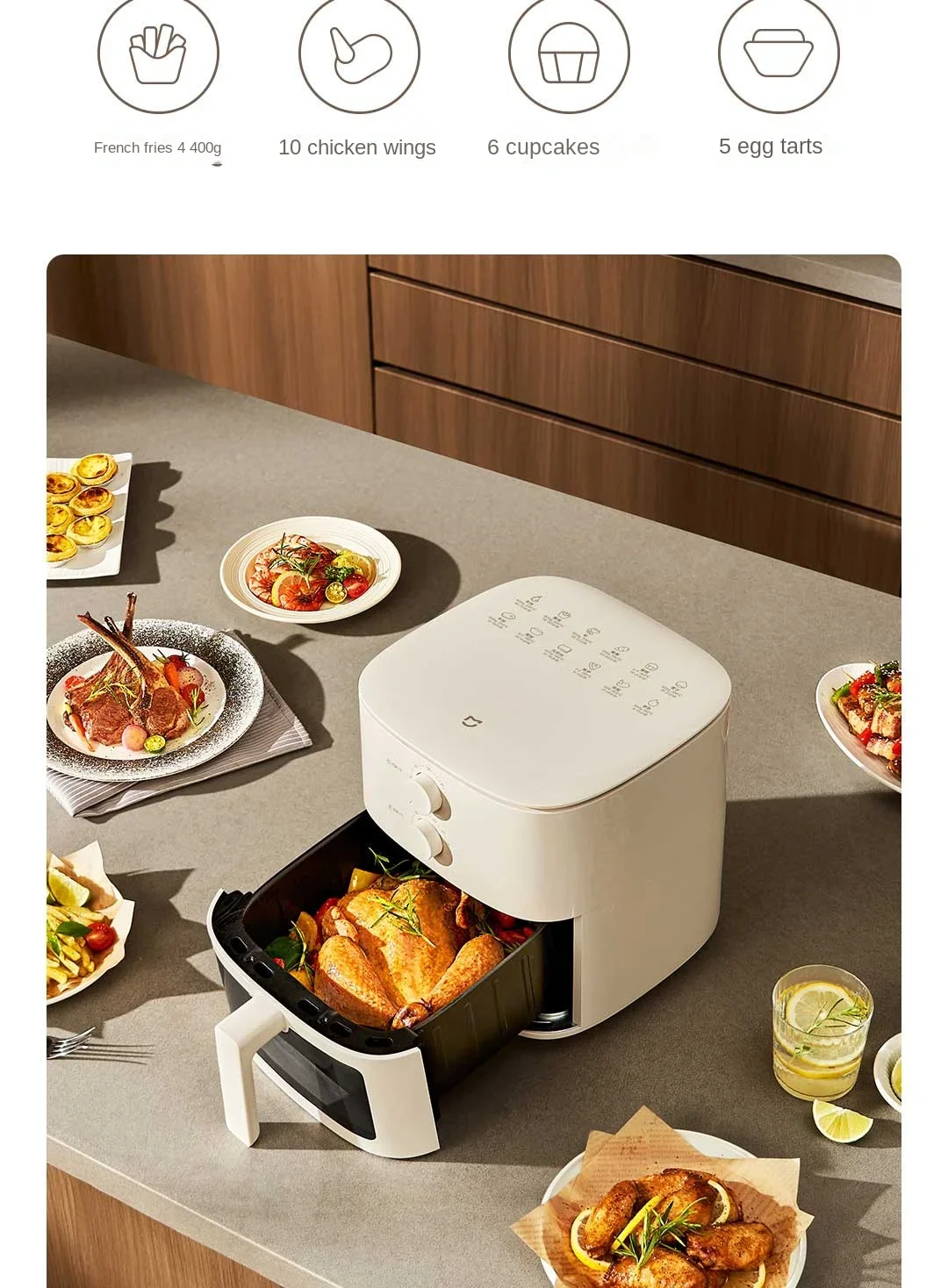 de aire n1 household Air Fryer Xiaomi Household New Visual Small Visual Oven Free of Integration para mijia freidora de aire