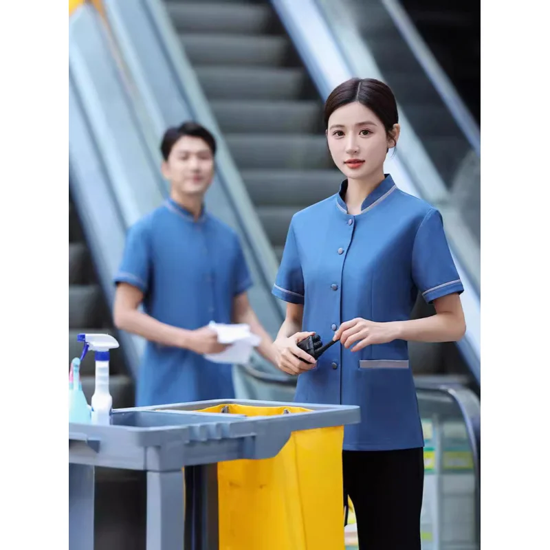 Property Hotel Room Cleaner Aunt Work Clothes Short Sleeve Summer Sales Department Shopping Mall Housekeeping Hospital Work Clot