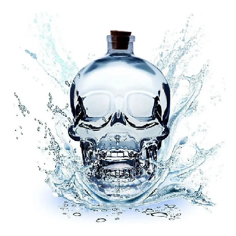 100-750ML Creativity Glass Skull Head Cup Vodka-Shot Whiskey Wine Drinking Bottle Decanter Drinkware Bar Tools Halloween Gifts