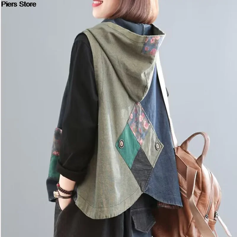 National Fashion Harajuku Gilet donna ricamo stile cinese Tang vestito Gilet tradizionale Vintage femminile selvaggio Casual Gilet