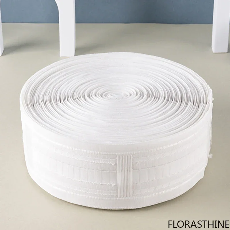 20M Curtain Punching for Rod Rail Curtain Accessories Multifunction Hook Belt Belt Tape Home Decor Heading White Pleat Tape